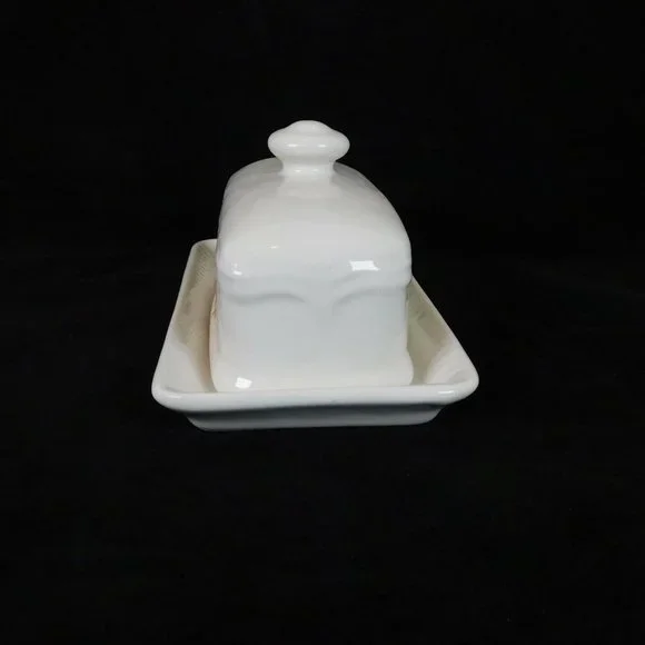 Christmas Butter Dish Covered W/Underplate Ceramic Walmart Brand Toys Image Box - Picture 5 of 10